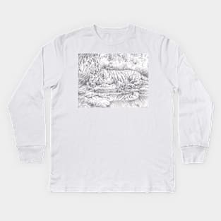 Tiger Stare Kids Long Sleeve T-Shirt